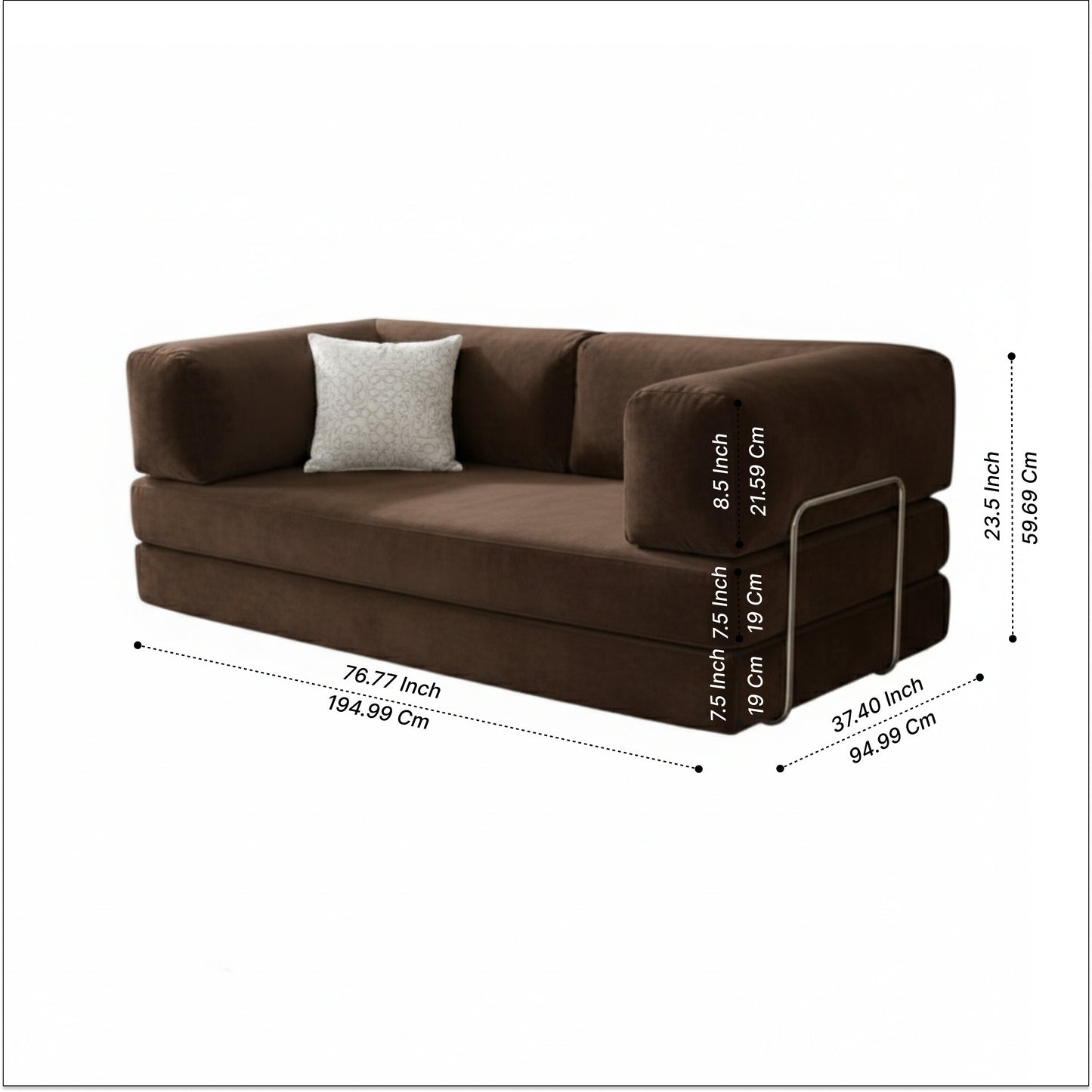 Vegas Three Seater Sofa Cum Bed for Sleeping