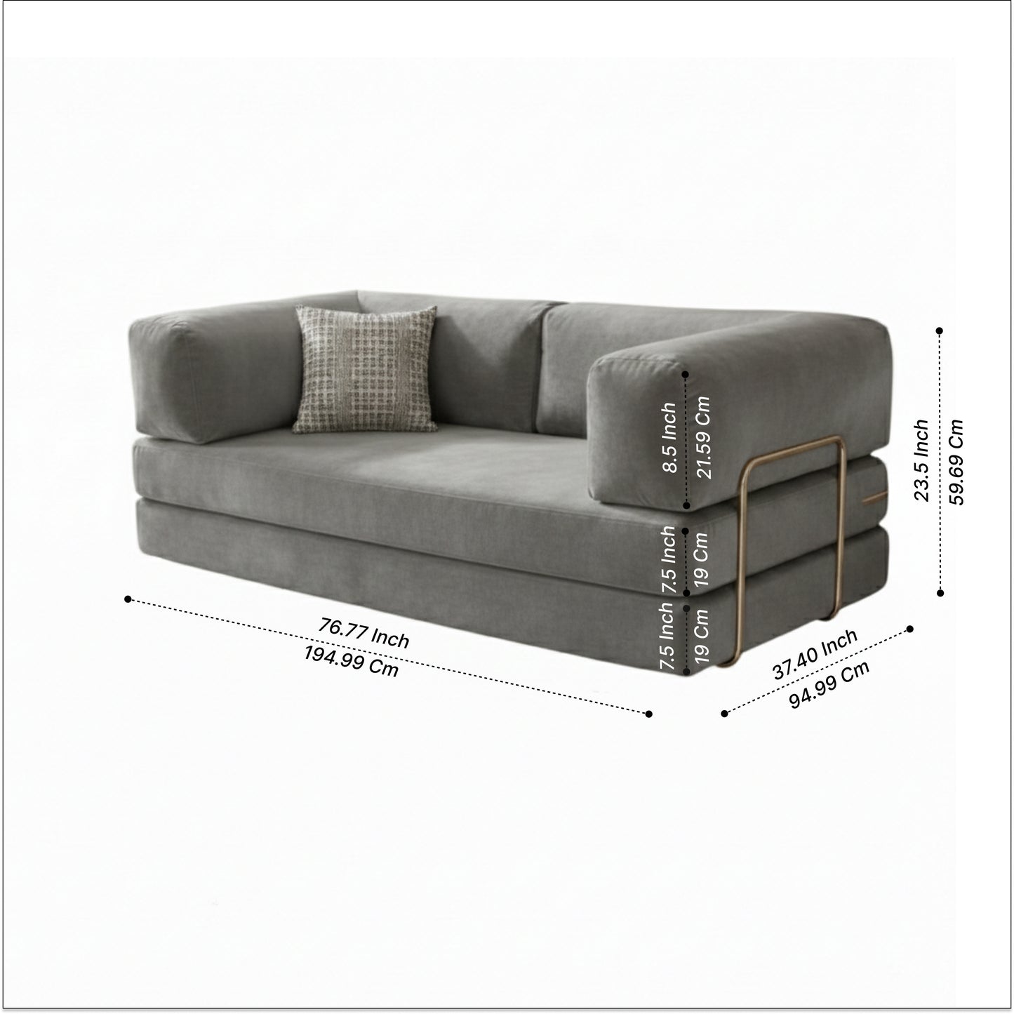 Vegas Three Seater Sofa Cum Bed for Sleeping