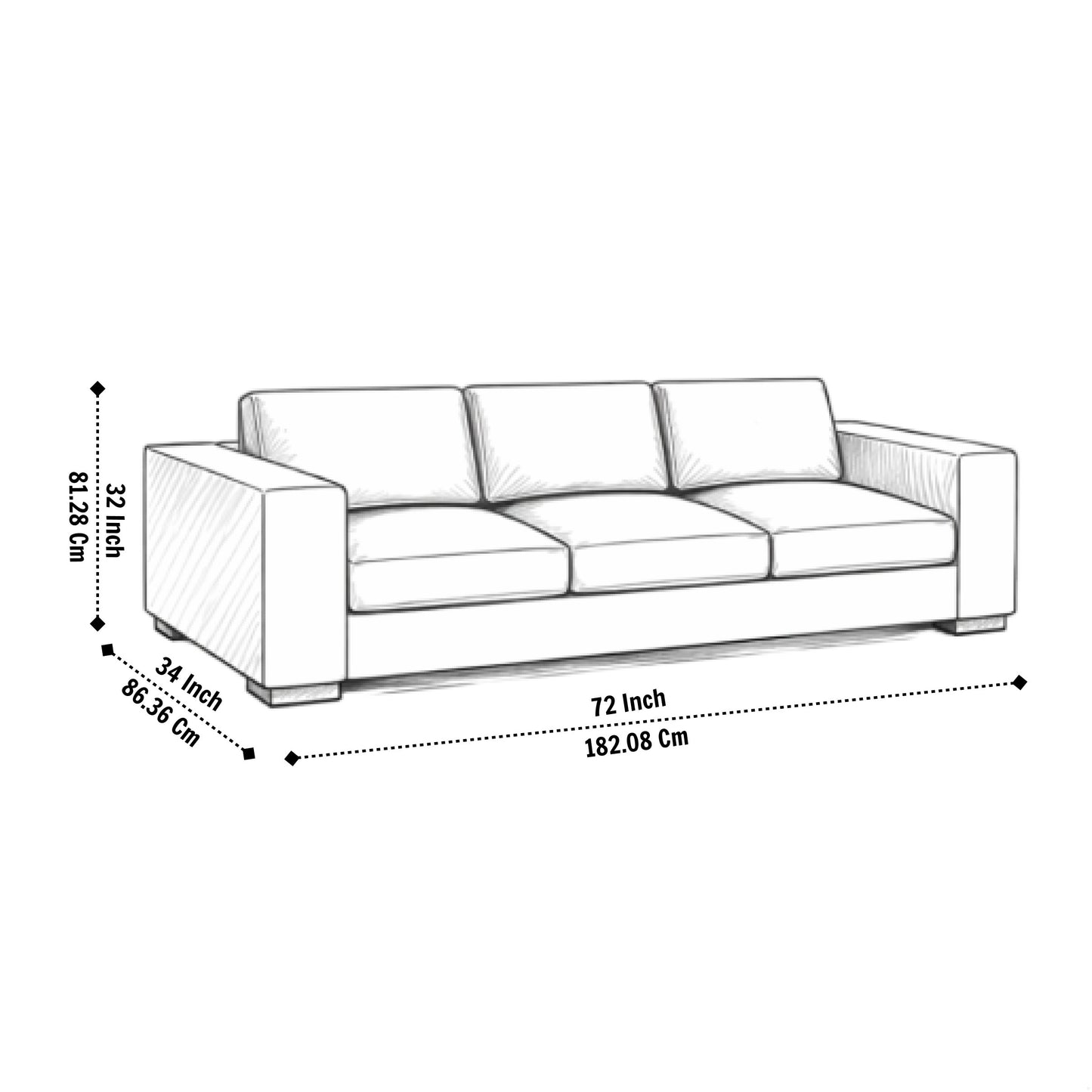 Mendoza Sofa Set for Living Room with Ottoman