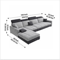 Modern 5 Seater Sofa Set for Living Room | Premium Fabric Sofa with Wooden Frame