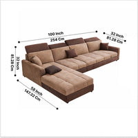 Modern 5 Seater Sofa Set for Living Room | Premium Fabric Sofa with Wooden Frame