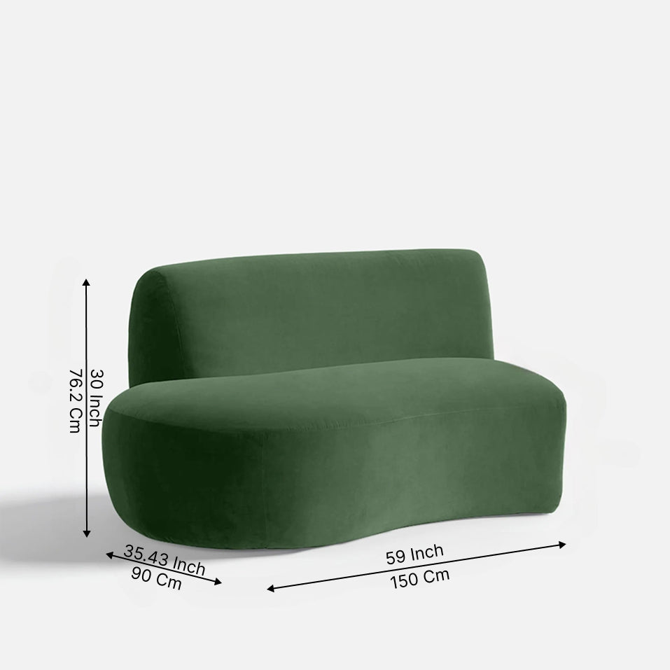 Lorenz 4 Seater Curved Sofa – Modern Velvet Fabric Couch for Living Room
