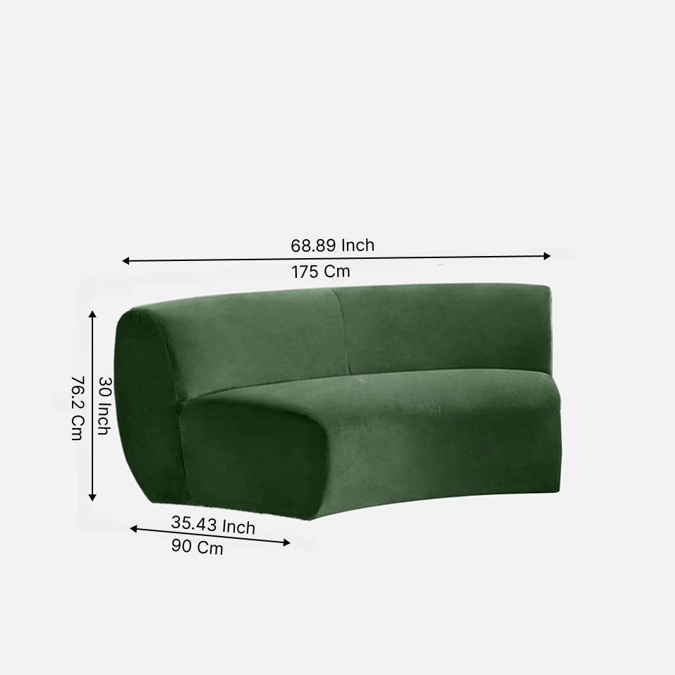 Lorenz 4 Seater Curved Sofa – Modern Velvet Fabric Couch for Living Room