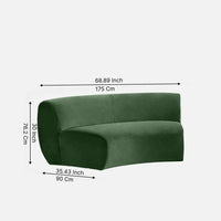 Lorenz 4 Seater Curved Sofa – Modern Velvet Fabric Couch for Living Room