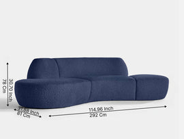 Zenith Modern Curved Modular Sofa – Plush Navy Blue Statement Couch