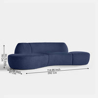 Zenith Modern Curved Modular Sofa – Plush Navy Blue Statement Couch