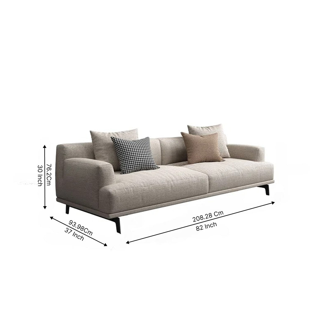 Modern Amsterdam 6 Seater Fabric Sofa Set (3+2+1) with Solid Wood Frame & Premium Cushions