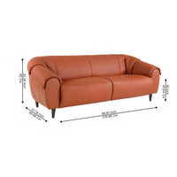 Valencia Leatherette 3 Seater Sofa Set – Modern Luxury Living Room Sofa in Tan Brown