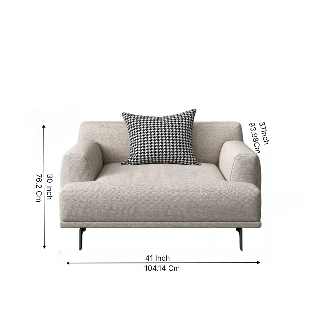 Modern Amsterdam 6 Seater Fabric Sofa Set (3+2+1) with Solid Wood Frame & Premium Cushions