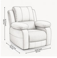 Aspen 1 Seater Manual Recliner Chair – Premium Single Seater Leatherette Recliner for Living Room