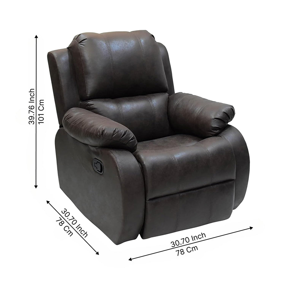 Denver 1 Seater Manual Recliner Chair – Luxury Leatherette Single Seater Recliner for Living Room