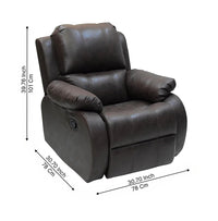 Denver 1 Seater Manual Recliner Chair – Luxury Leatherette Single Seater Recliner for Living Room