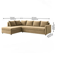 Zenora L Shape Fabric 5 Seater Sofa Set – Modern Corner Sofa for Contemporary Living Room