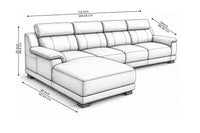 Marvella 5 Seater Modern Leatherette Sofa Set for Living Room | Premium L Shape Corner Sofa