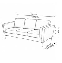 Saffron 3 Seater Premium Fabric Sofa for Living Room | Modern Upholstered Couch with Cushioned Seating