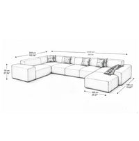 Elvara Luxury U Shape 7 Seater Sofa for Living Room | Luxury Sofa Set 7 Seater | Torque India