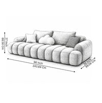 Zenvaro 4 Seater Premium Curved Sofa for Living Room | Modern Luxury Fabric Couch