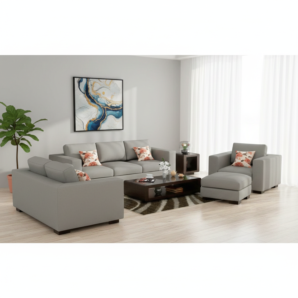 Mendoza Sofa Set for Living Room with Ottoman