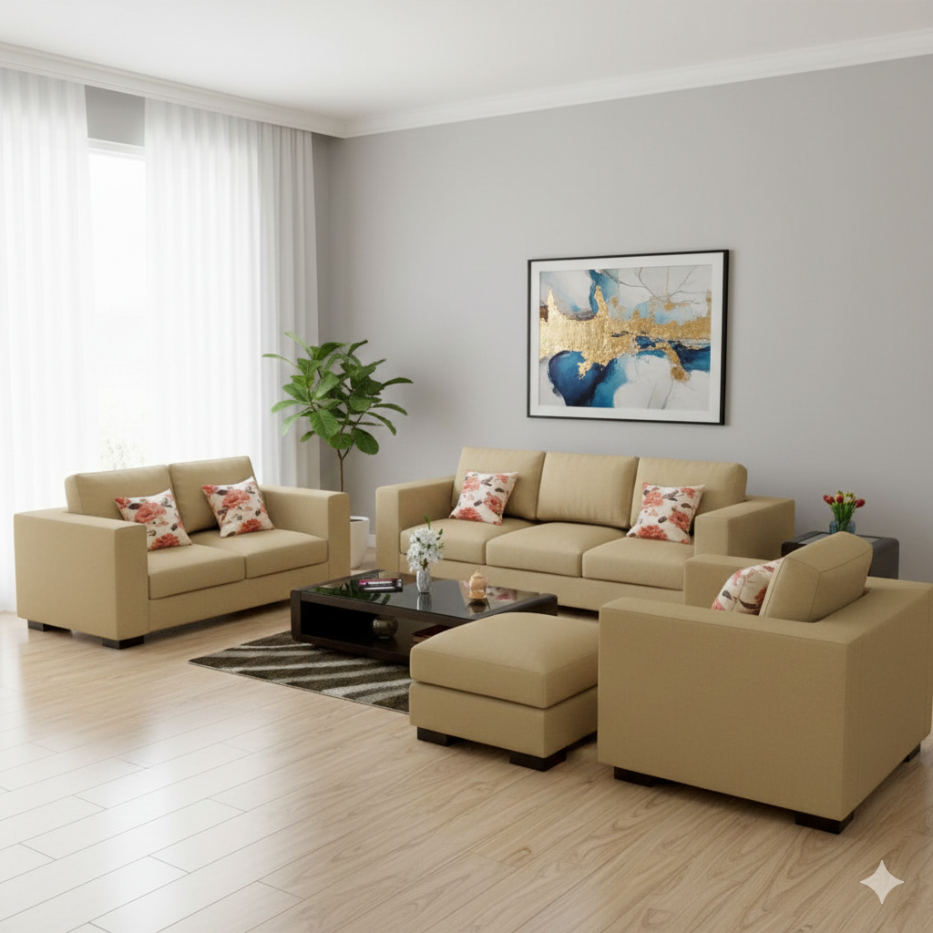 Mendoza Sofa Set for Living Room with Ottoman