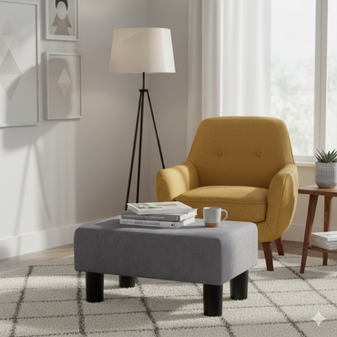 Rectangle Shape Fabric Ottoman Puffy for Foot Rest Home Furniture | Puffy Stool