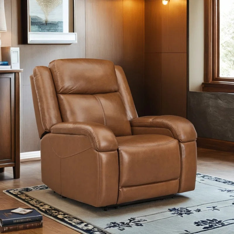 Zenvy 1 seater Premium Manual Recliner – Leatherette Single Seater Recliner for Living Room