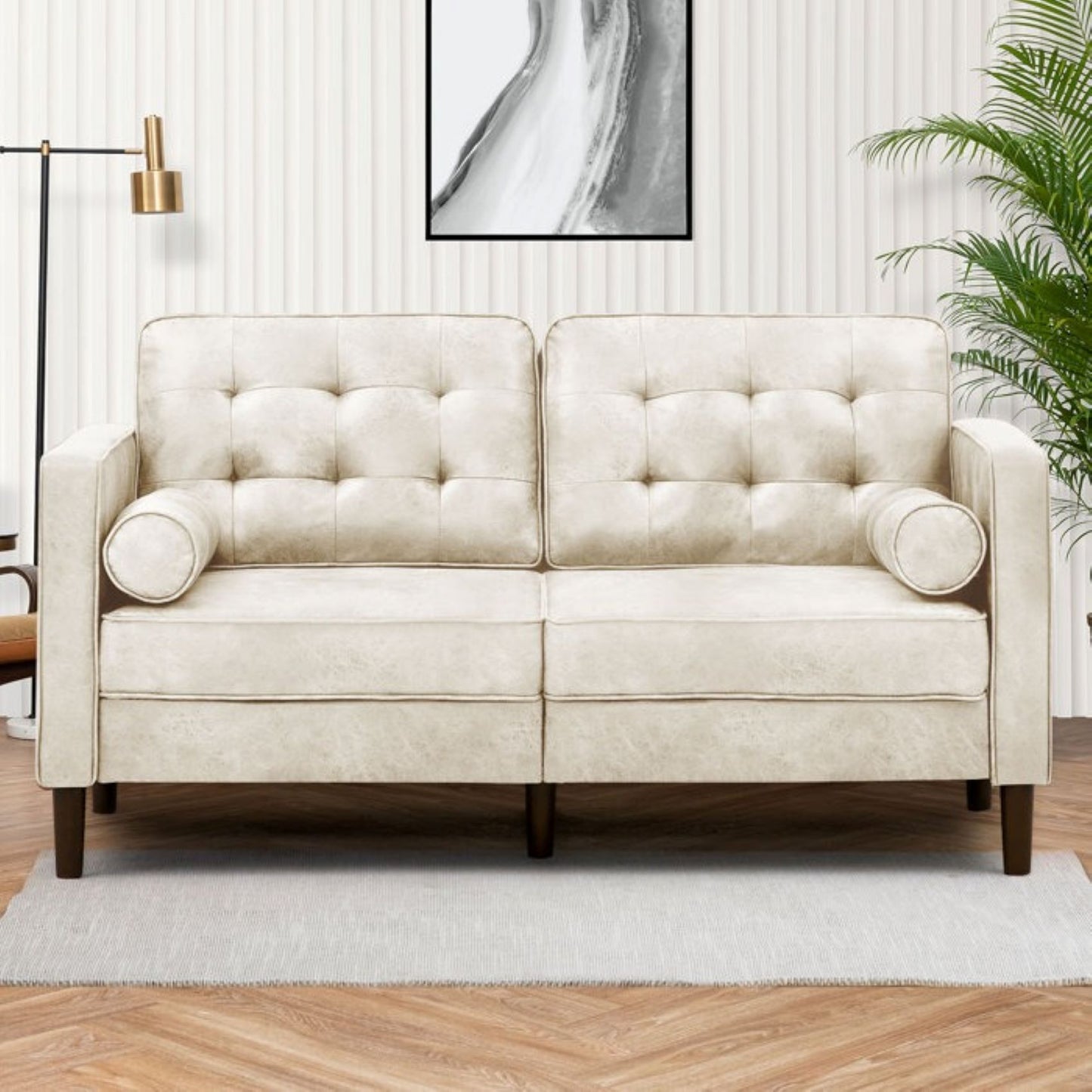 Drinel Leatherette Sofa for Living Room
