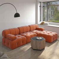 Evoria Modern L-Shape 4 Seater Sofa Set – Designer Tufted Sectional