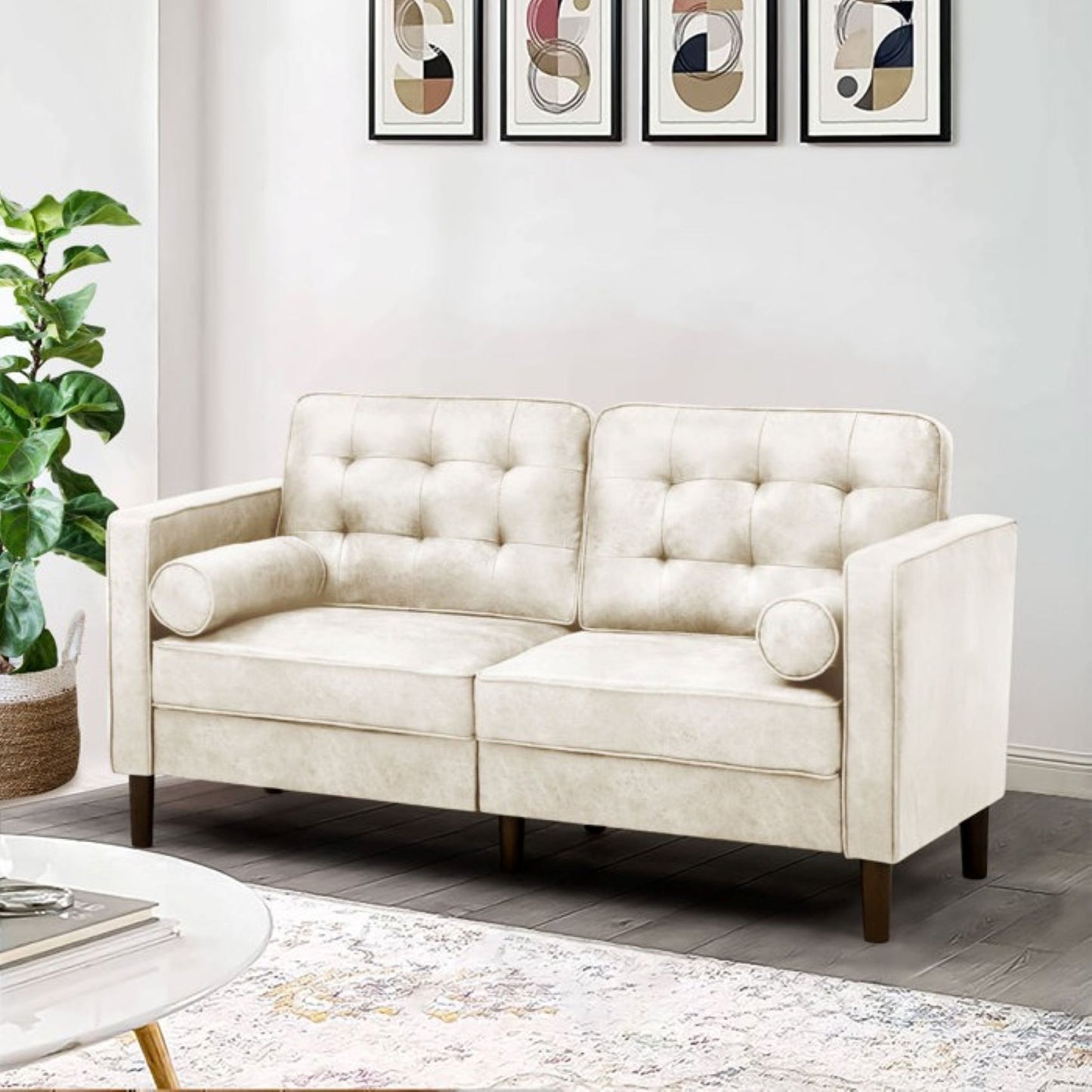 Drinel Leatherette Sofa for Living Room