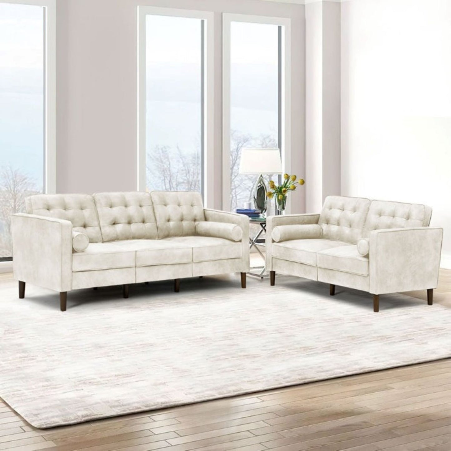 Drinel Leatherette Sofa for Living Room