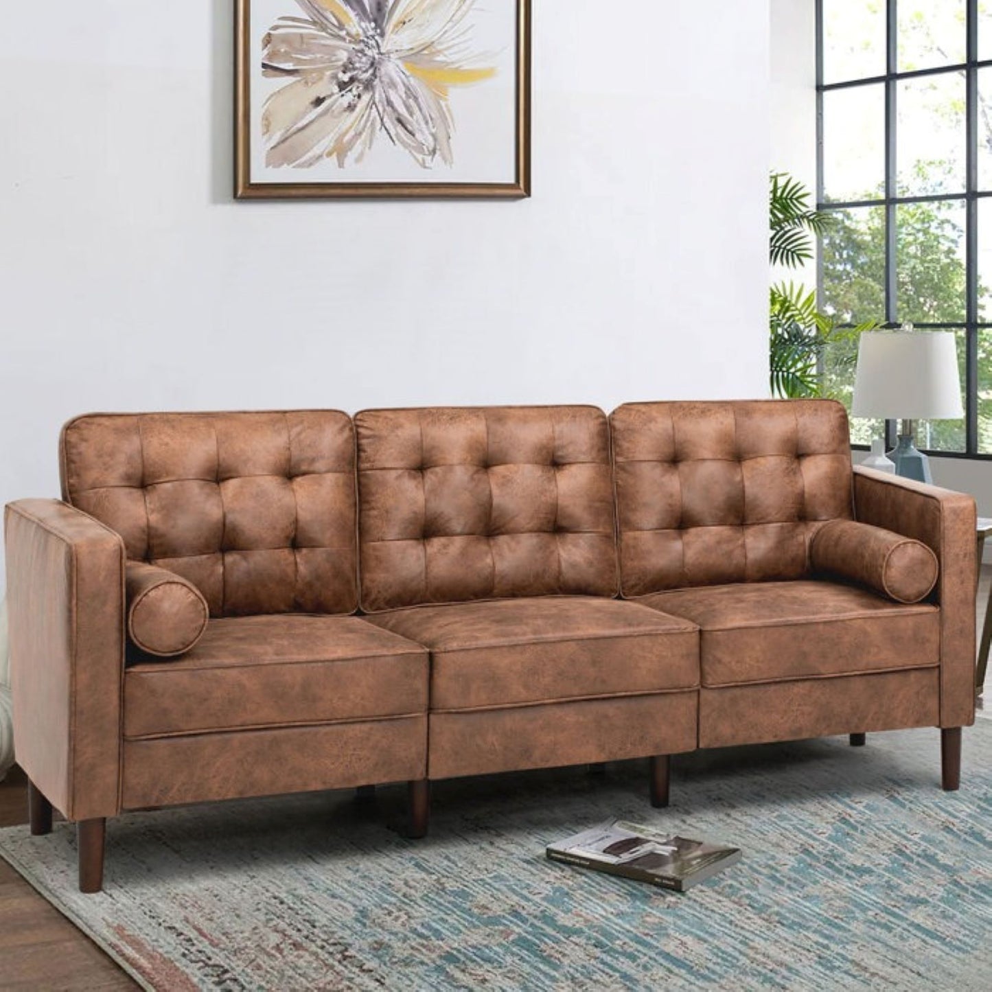 Drinel Leatherette Sofa for Living Room