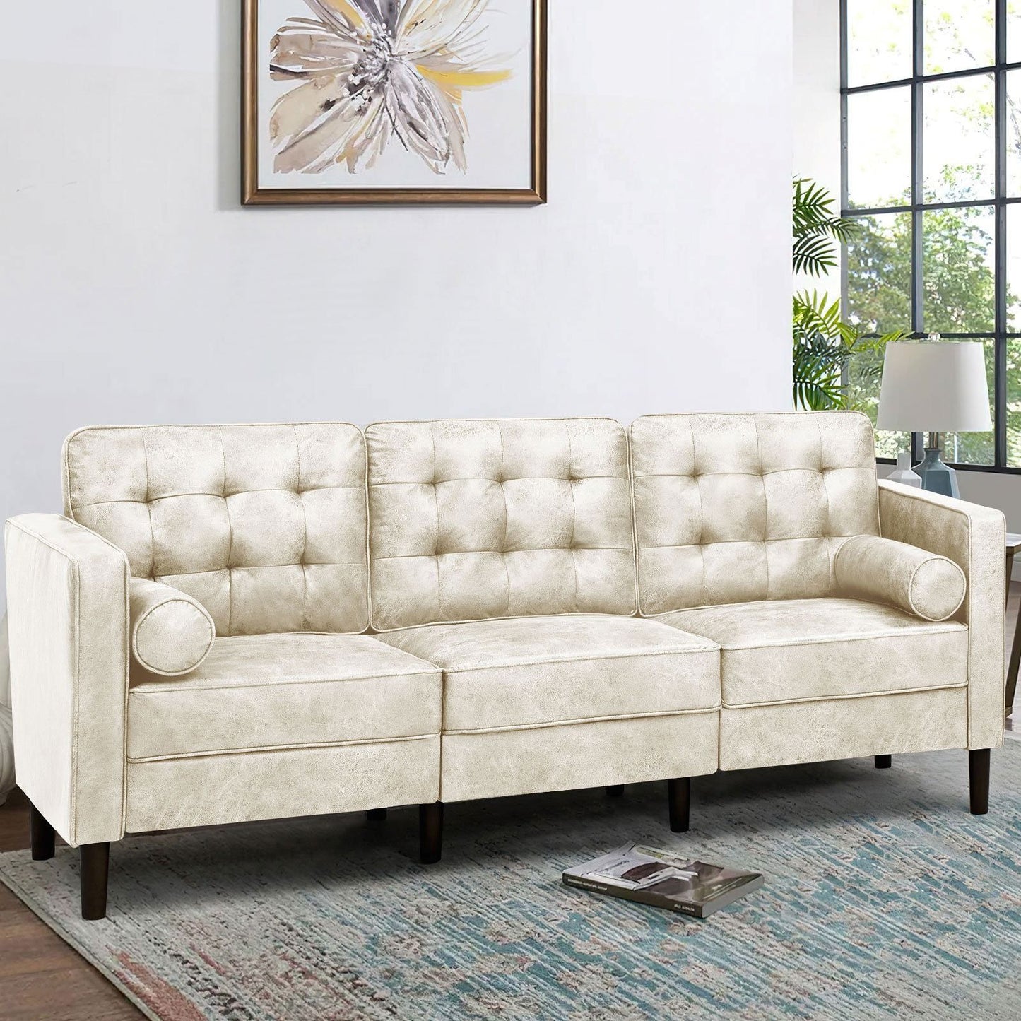 Drinel Leatherette Sofa for Living Room