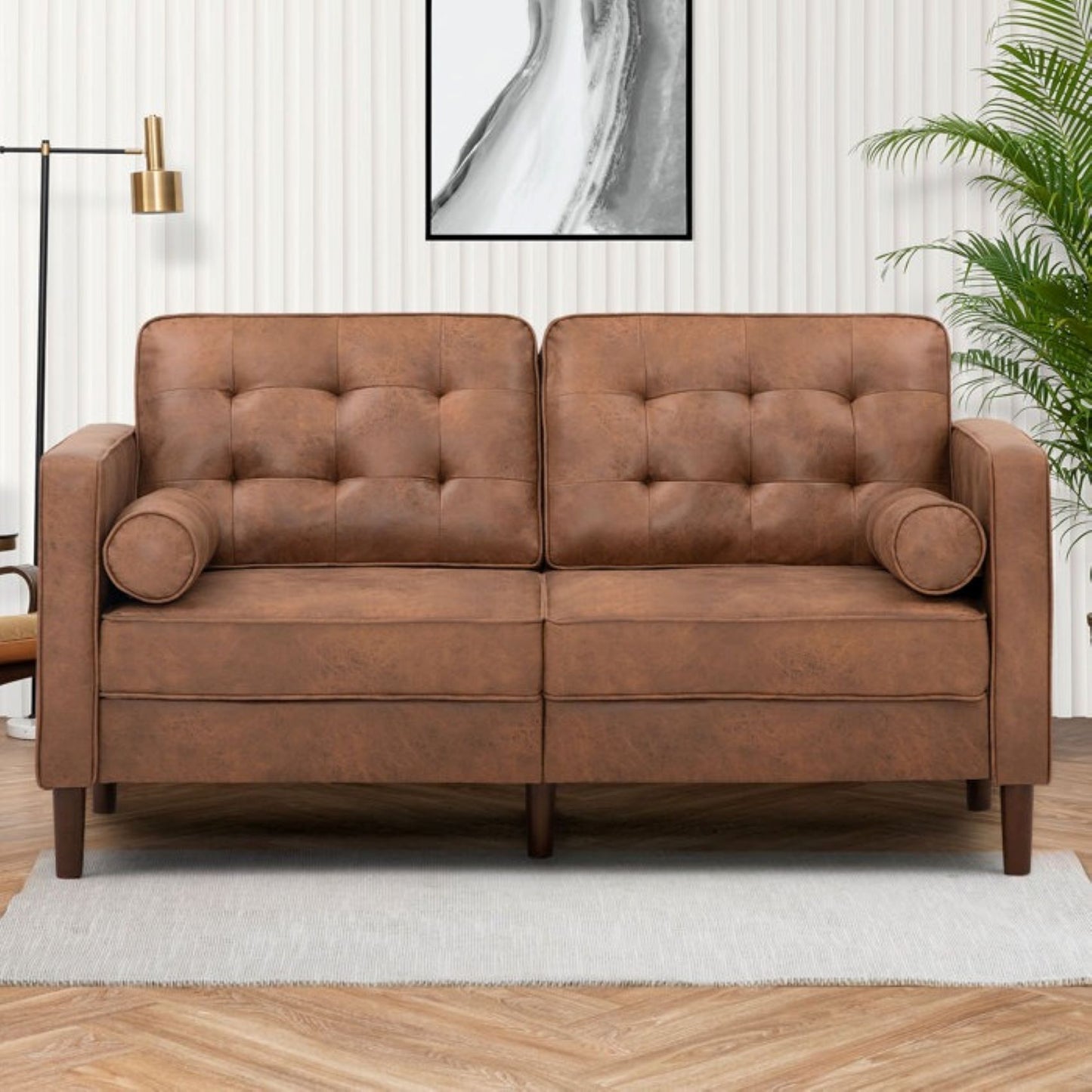 Drinel Leatherette Sofa for Living Room