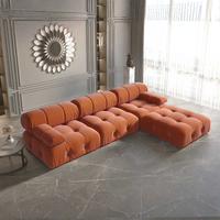 Evoria Modern L-Shape 4 Seater Sofa Set – Designer Tufted Sectional
