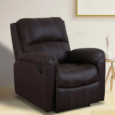 Elixo Premium Manual Recliner – Leatherette Single Seater Recliner Sofa for Living Room
