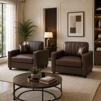 Vence 3+1+1 Leatherette Sofa Set for Living Room | Premium Brown Luxury Sofa Set
