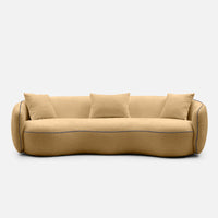 Luxury Curved Sofa 3 Seater – Modern Boucle Fabric Couch with Sculptural Design & Premium Finish