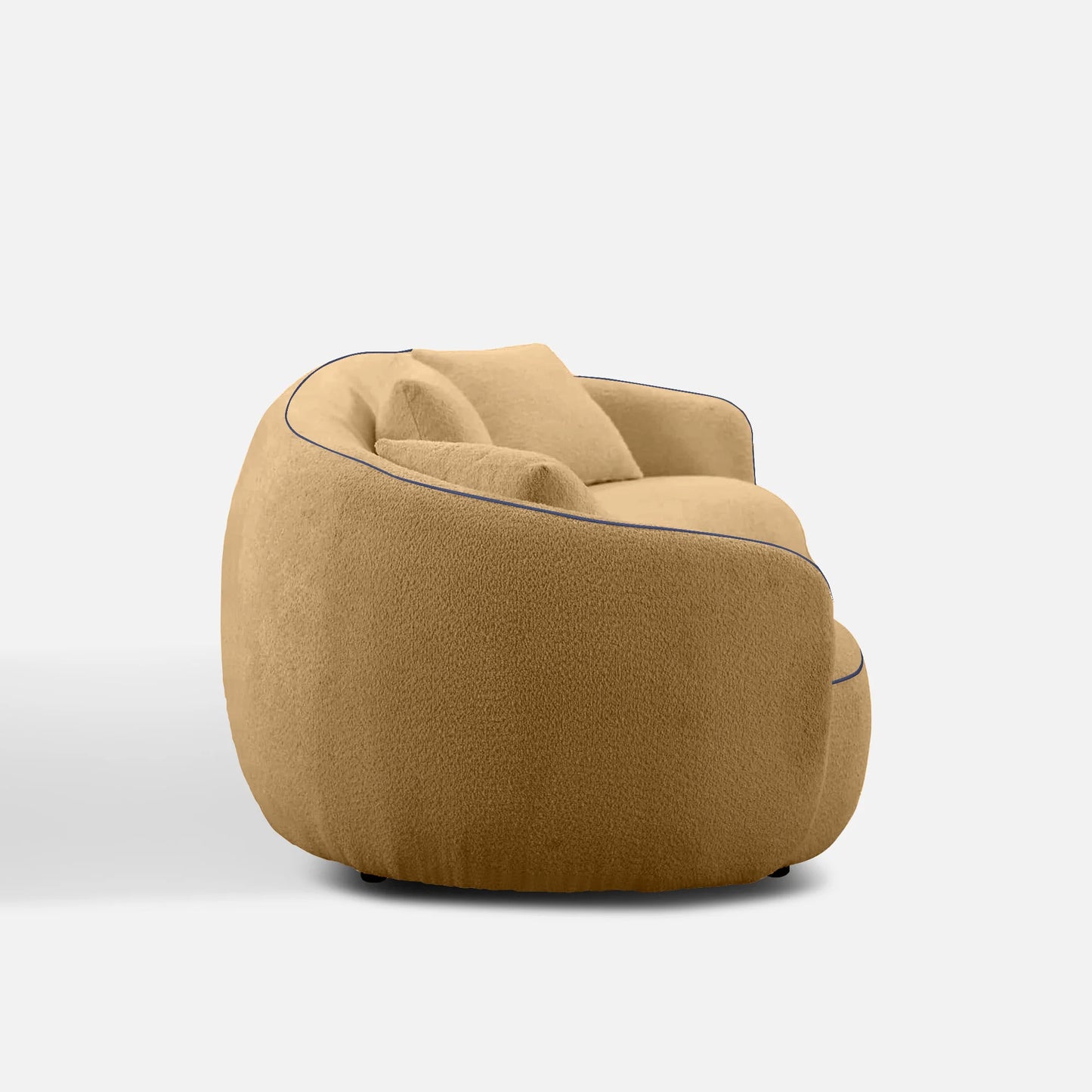 Luxury Curved Sofa 3 Seater – Modern Boucle Fabric Couch with Sculptural Design & Premium Finish