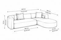 Berlin 4 Seater Corner Sofa for Living Room – Modern Premium Fabric L Shape Sofa Set