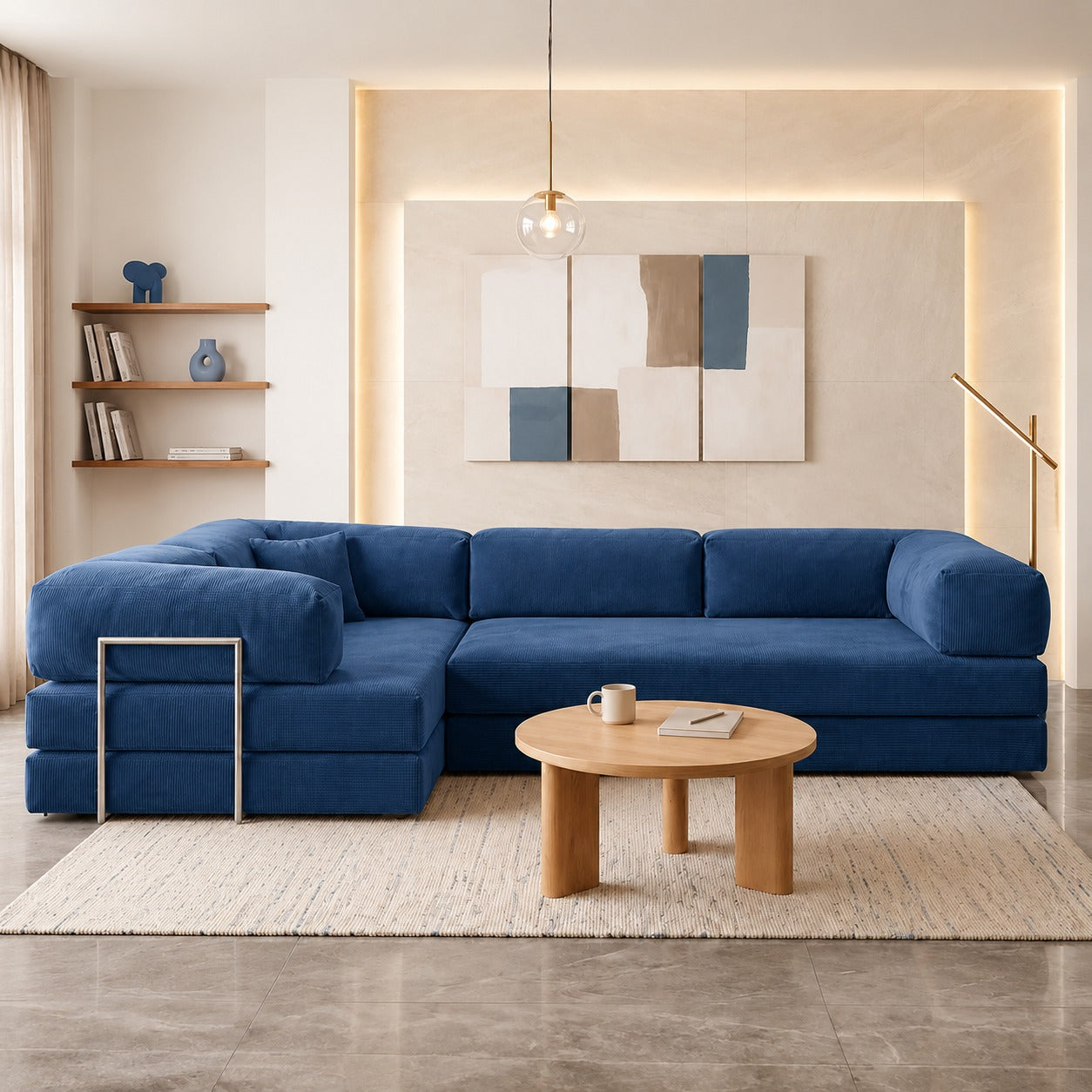 Vegas Modern Sofa Cum Bed with Premium Lounge Comfort – Luxury Convertible Fabric Sofa