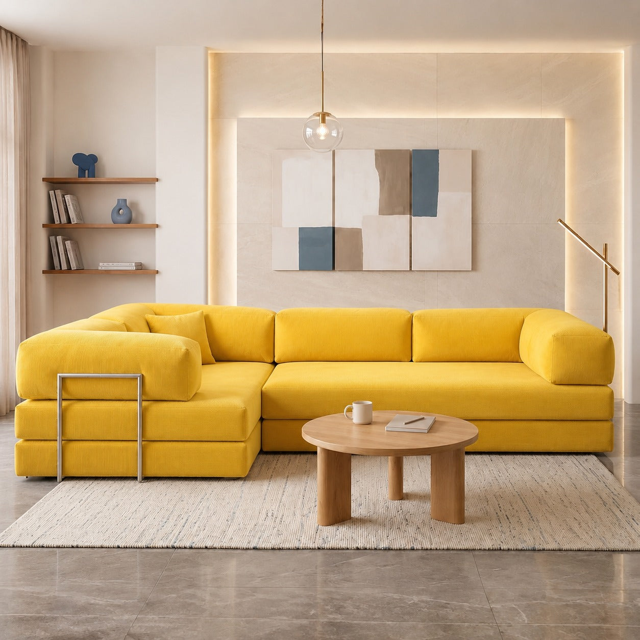 Vegas Modern Sofa Cum Bed with Premium Lounge Comfort – Luxury Convertible Fabric Sofa
