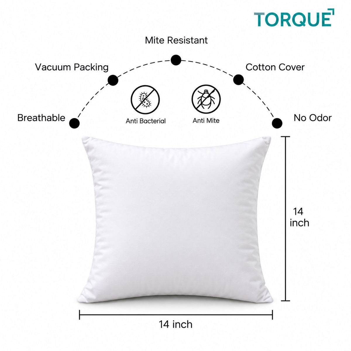 2 Premium Micro Fiber Cushion Filler for Multi-Functional Purposes for Comfort (14x14 Inches)