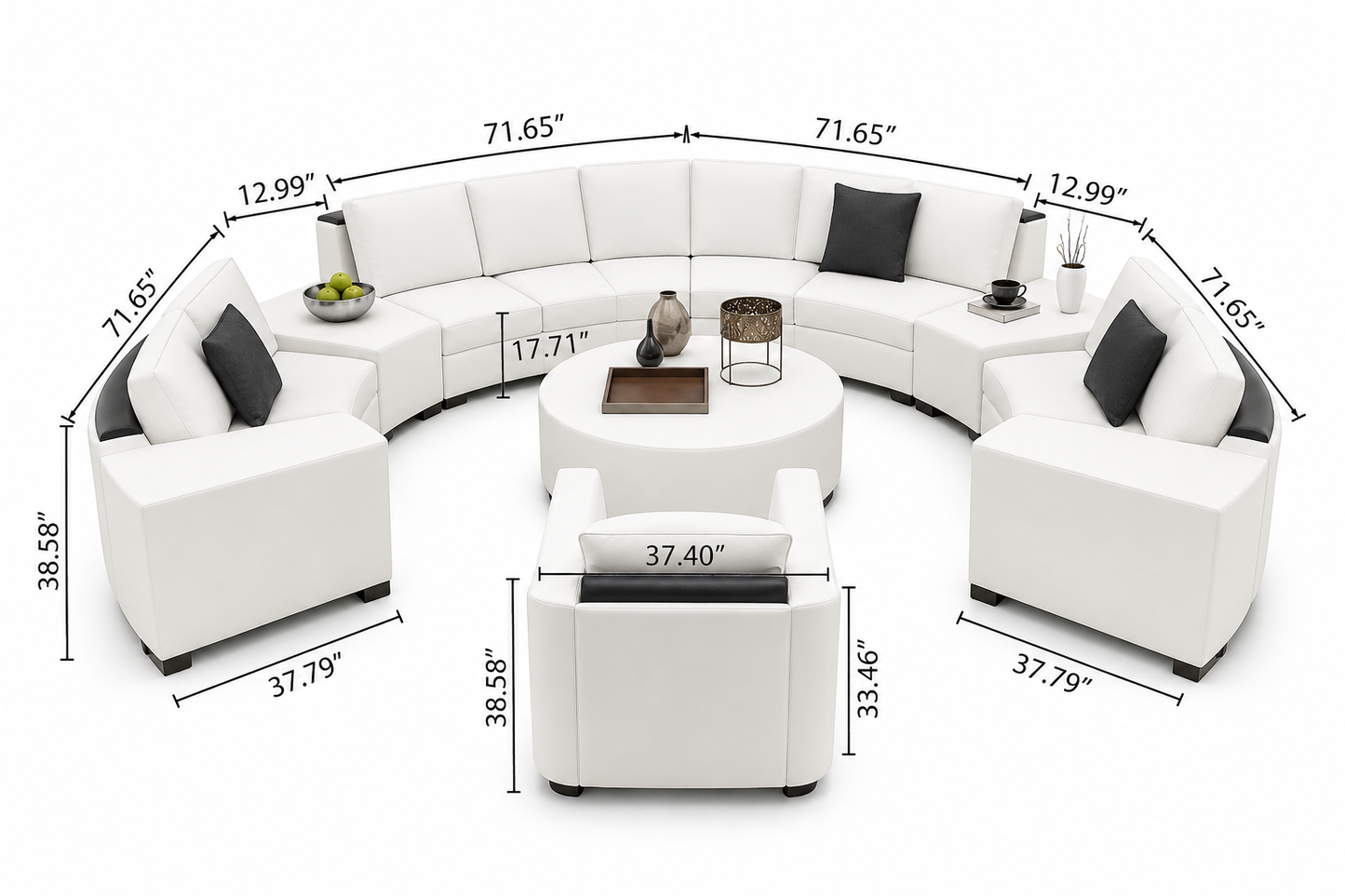 Ambrister U Shape 10 Seater Leatherette Sofa Set – Luxury Modern Sectional Sofa for Living Room