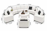 Ambrister U Shape 10 Seater Leatherette Sofa Set – Luxury Modern Sectional Sofa for Living Room