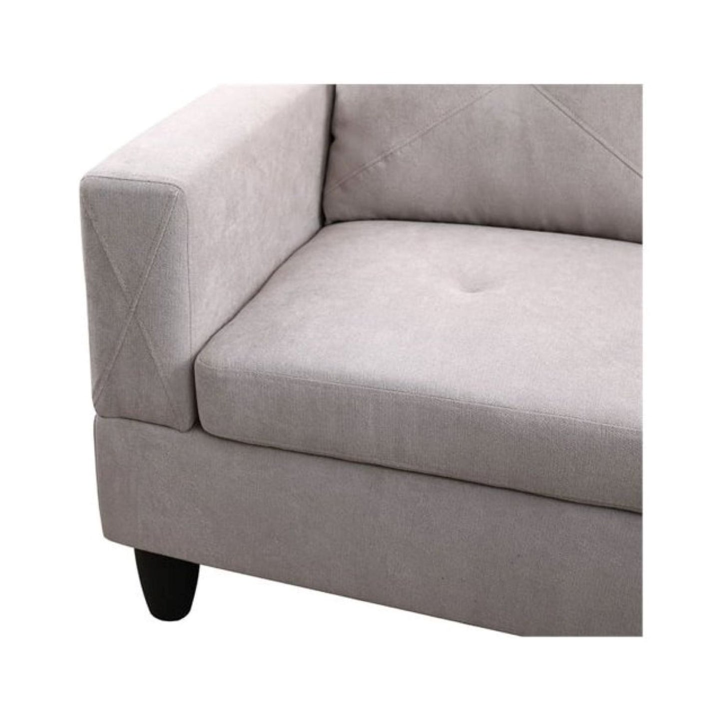 Christen 5 Seater L Shape Fabric Sofa Set with Storage Ottoman