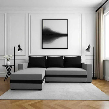 Adrain 4 Seater L Shape Sofa- Living Room - TORQUE INNOVATIONS PRIVATE LIMITED