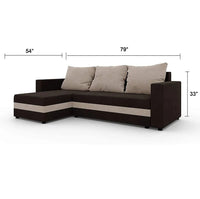 Adrain 4 Seater L Shape Sofa For Living Room - Torque India