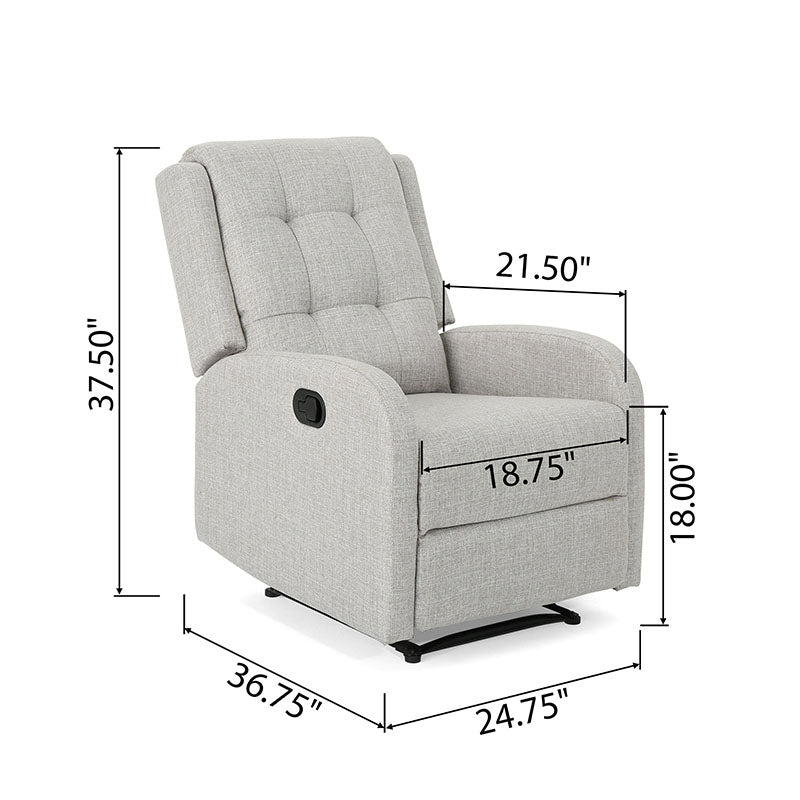 Adrano Upholstered Fabric Manual Recliner | One Seater Recliners (Flash Sale) - Torque India