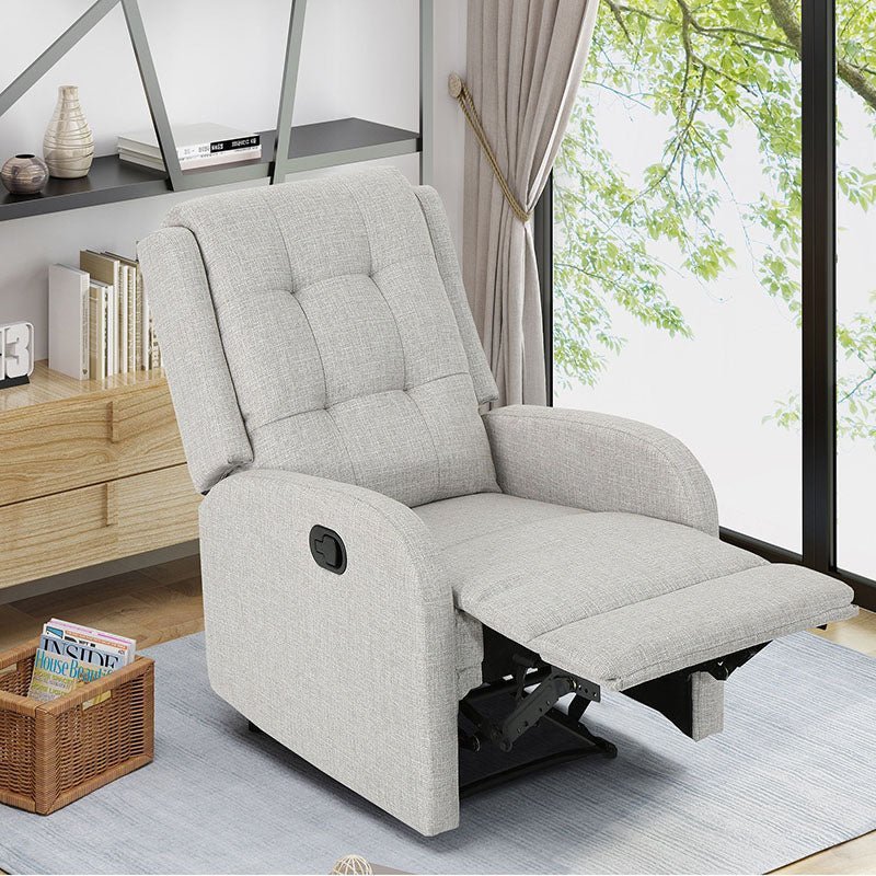 Adrano Upholstered Fabric Manual Recliner | One Seater Recliners (Flash Sale) - Torque India