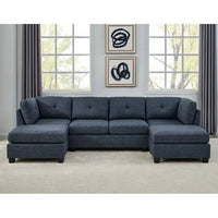 Ailey 6 Seater U Shape Interchangeable Fabric Sofa with 2 Ottoman - Torque India