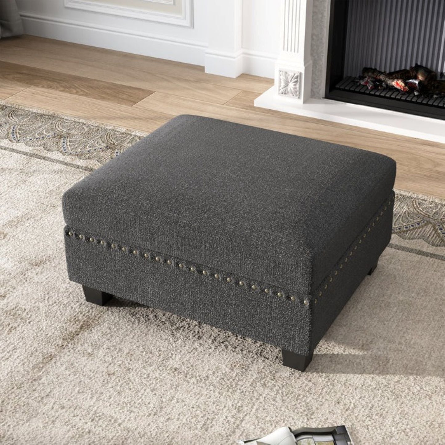 Albert Storage Ottoman Pouffe Puffy for Foot Rest Home Furniture - Torque India